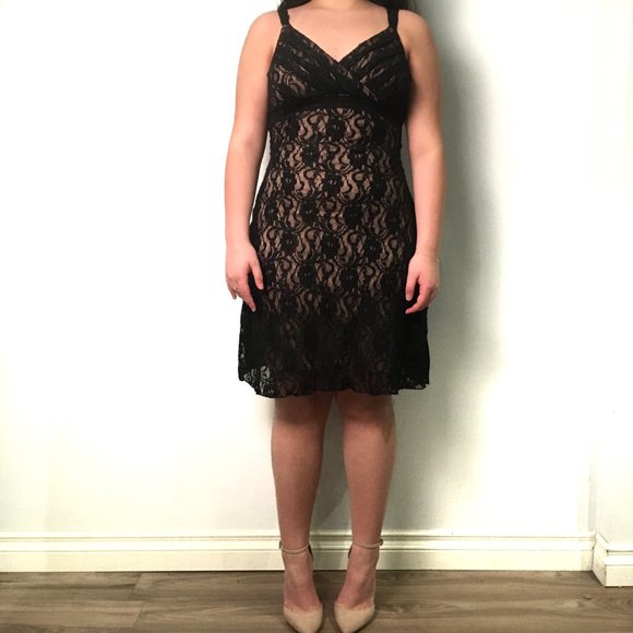 Trixxi Black lace Dress with Straps Medium/Large